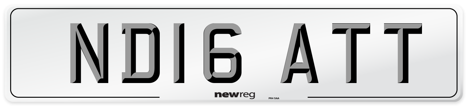 ND16 ATT Number Plate from New Reg